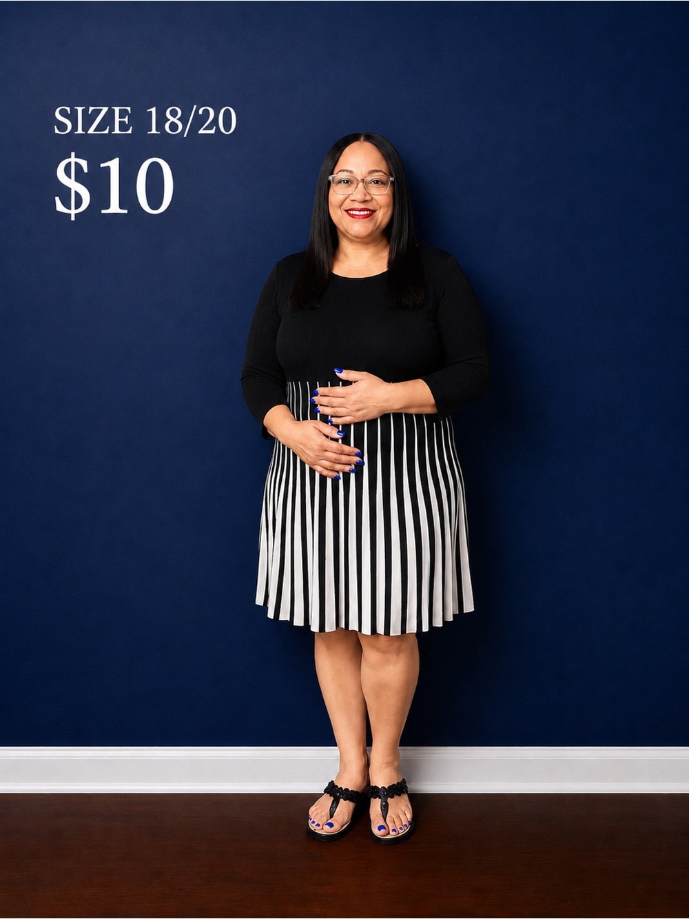 Black and White Striped Pleated Skirt - Classic Women's Skirt